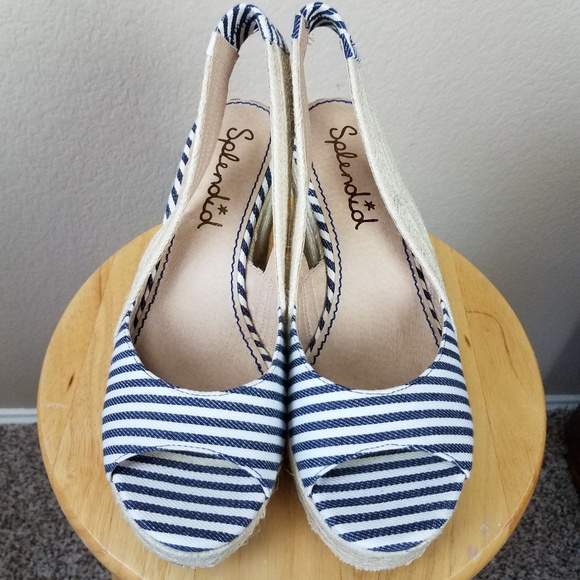 Anthropologie Splendid Striped Espadrille Wedge - Picture 5 of 8